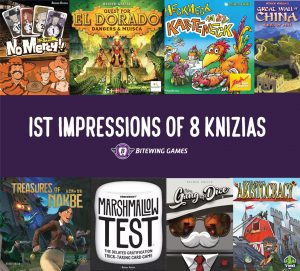 1st Impressions of 8 Knizia Games – Quest for El Dorado: Dangers & Muisca, Gang of Dice, No Mercy, and more!